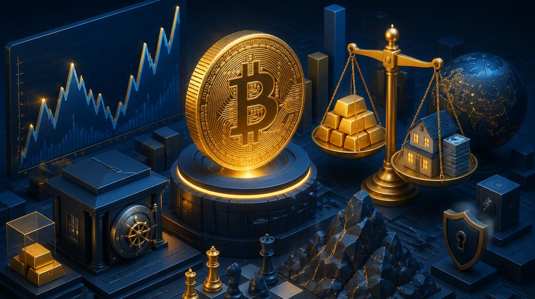 Ilustração do artigo: Bitcoin como reserva de valor: o que a evidência empírica sustenta (e o que não)