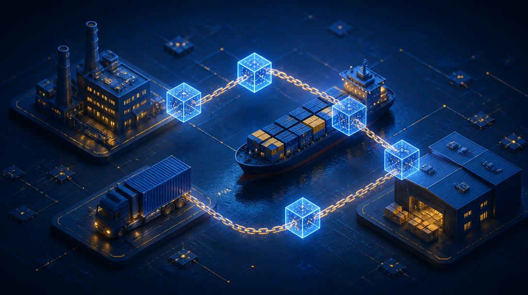Ilustração do artigo: Blockchain além do Bitcoin: 3 casos reais em cadeia de suprimentos