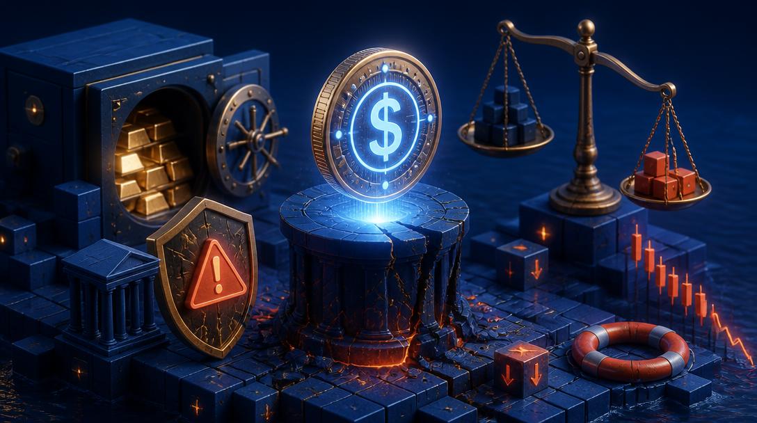 Ilustração do artigo: Stablecoins: onde está o risco que o nome esconde